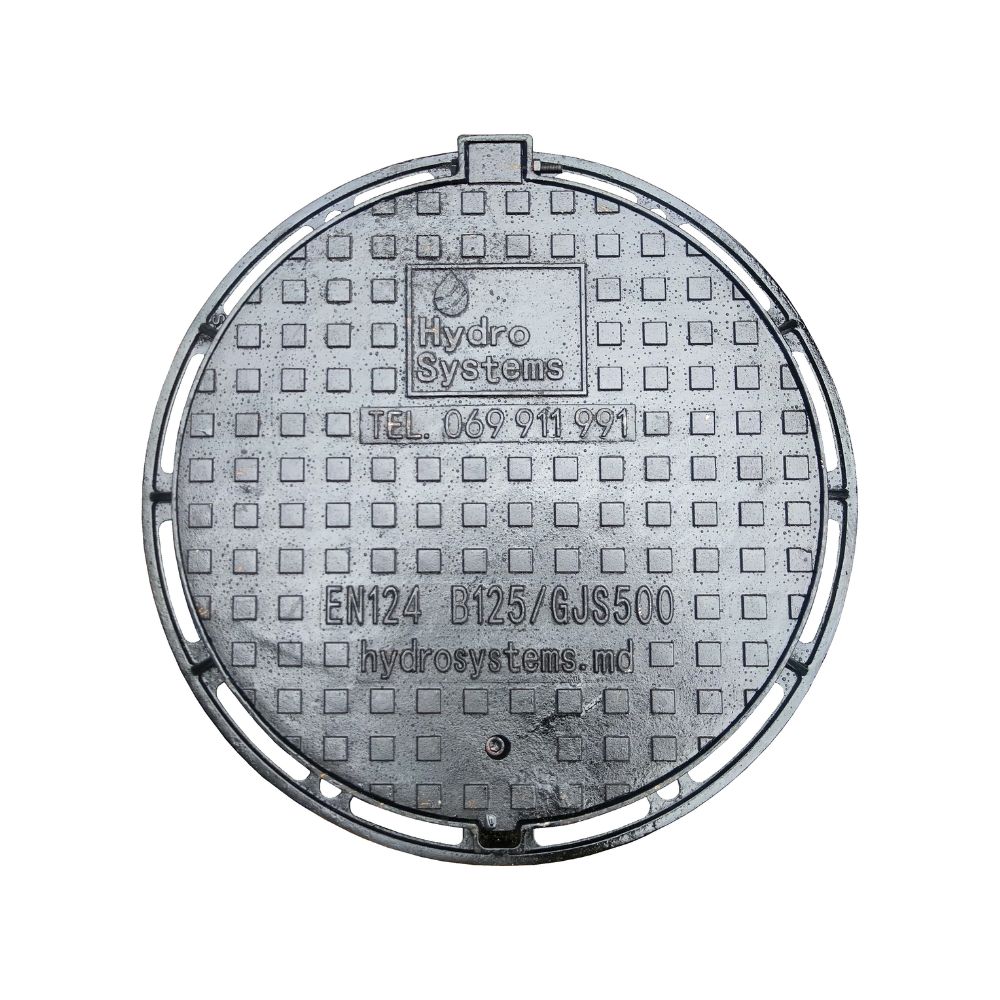 Capac canalizare fonta B125, 700x580x60, cu balama si lacat