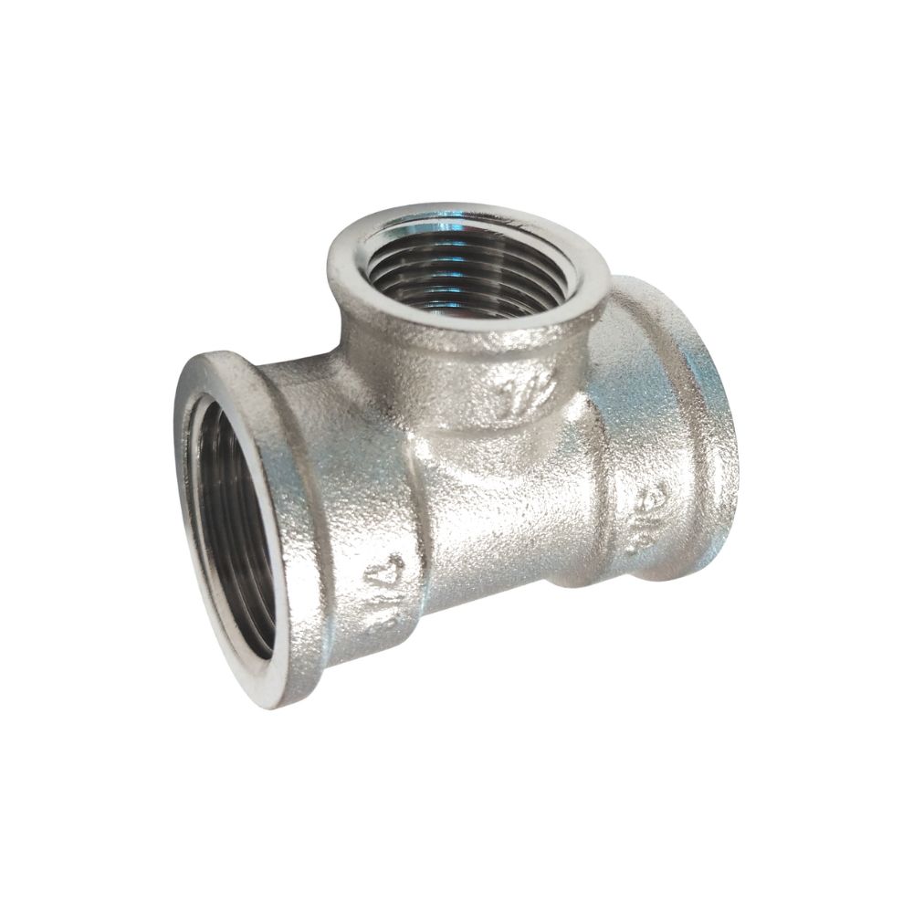 Teu redus, alamă nichelată FFF - 1"x1/2"