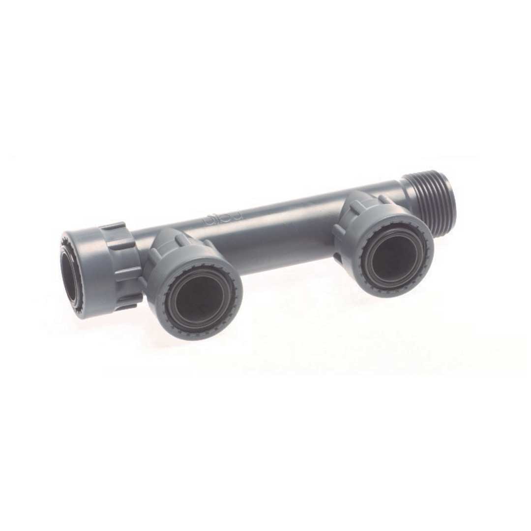 Colector cu olandezi pentru conectare vane, 2 căi - 1"