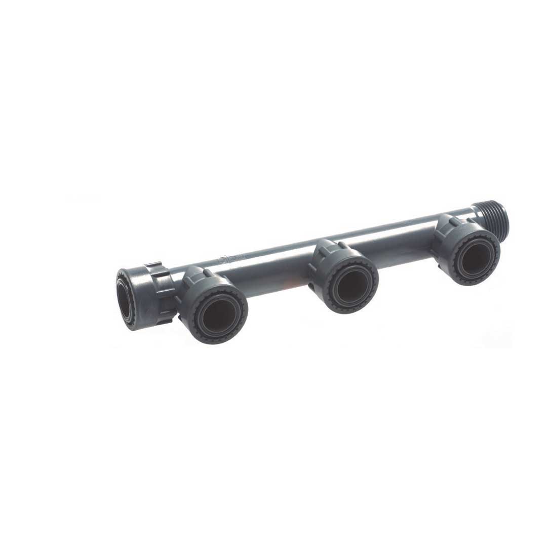 Colector cu olandezi pentru conectare vane, 3 căi - 1"