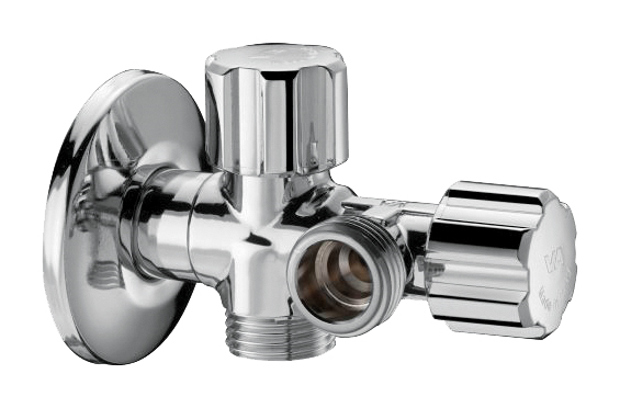 Robinet colțar dublu, MxMxM 1/2'', Italia