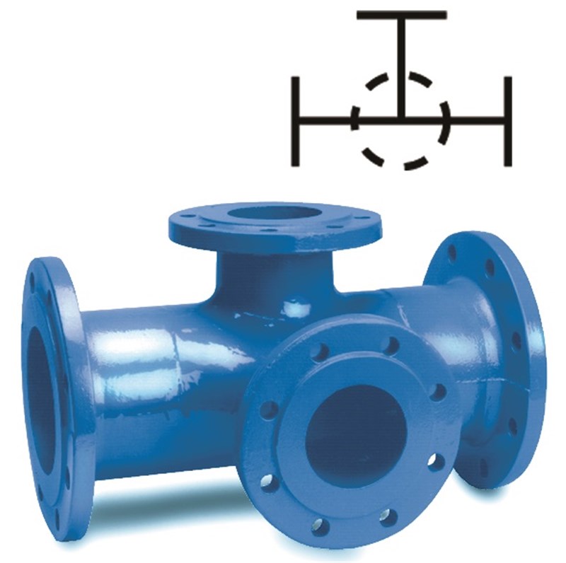Teu fontă epoxy pentru hidrant, PN16, 100 x 100 mm