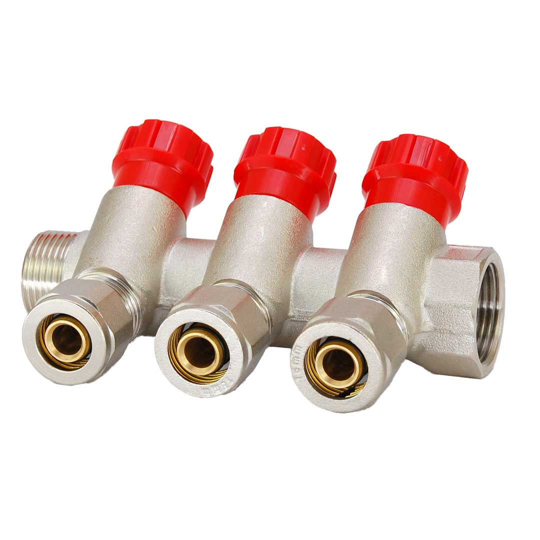 Colector distribuţie cu ventil și gerpex 2 căi - 3/4"