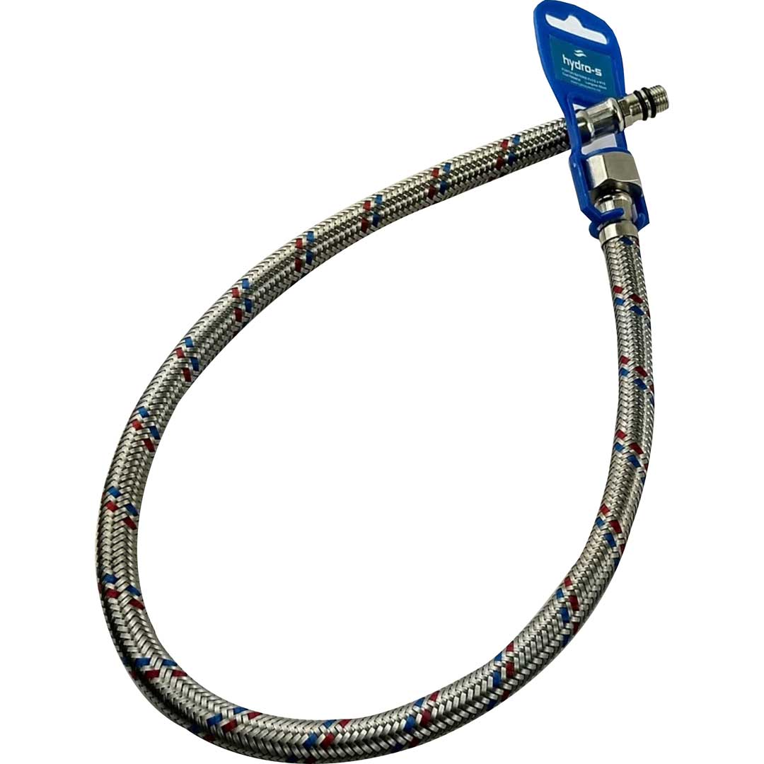 Furtun din INOX pentru conectare baterii - LUNG - M10x1/2"F - 500 mm