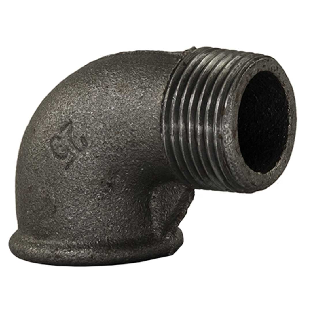 Cot negru 90° MxF - 1"