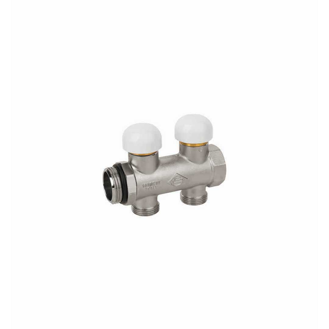 Colector de distribuţie drept, cu ventil 11/4" x 2căi
