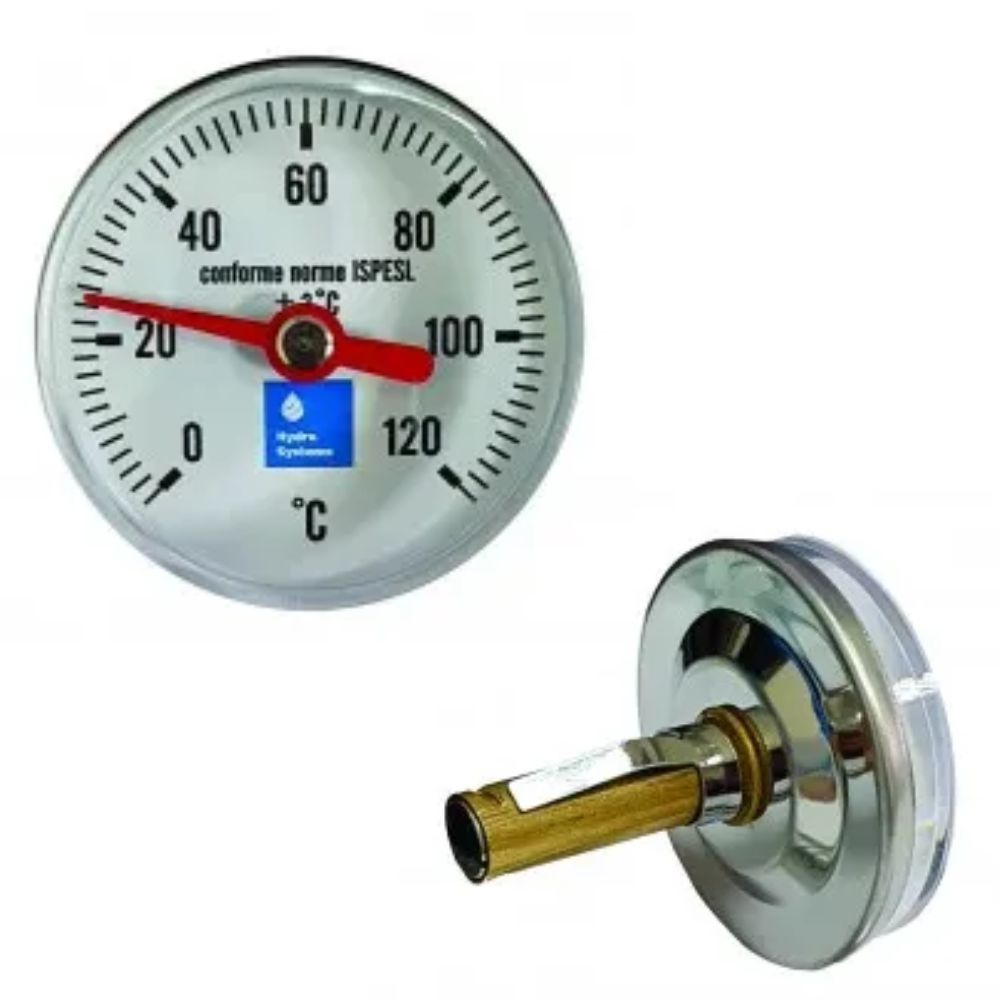 Termometru cu ieșire în spate 0-120°C , 40 mm