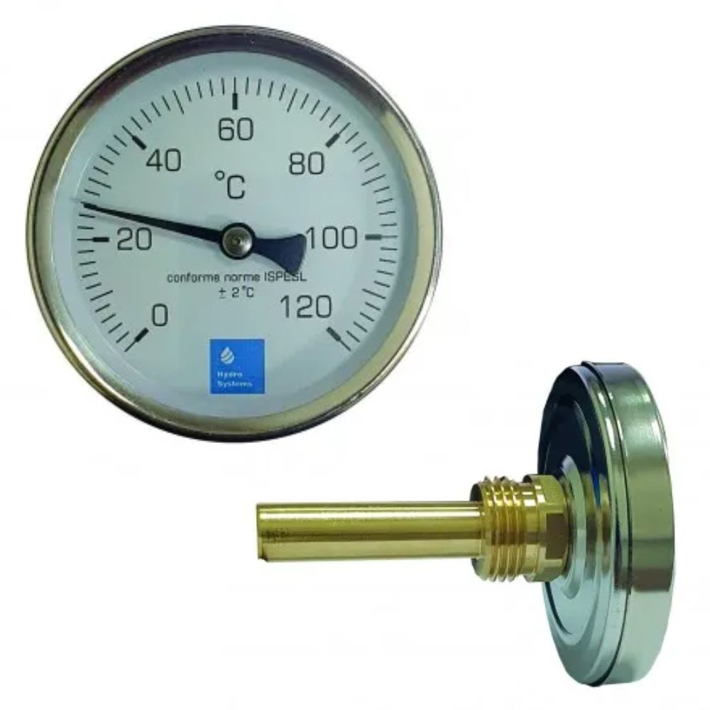Termometru cu ieșire în spate 0-120°C , 63 mm 1/2"