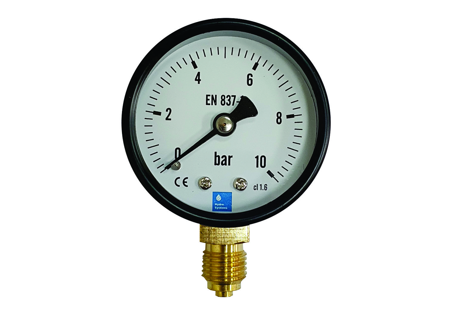 Manometru 0-10 bar, cu conectare în jos (RADIAL), 100 mm - 1/2"