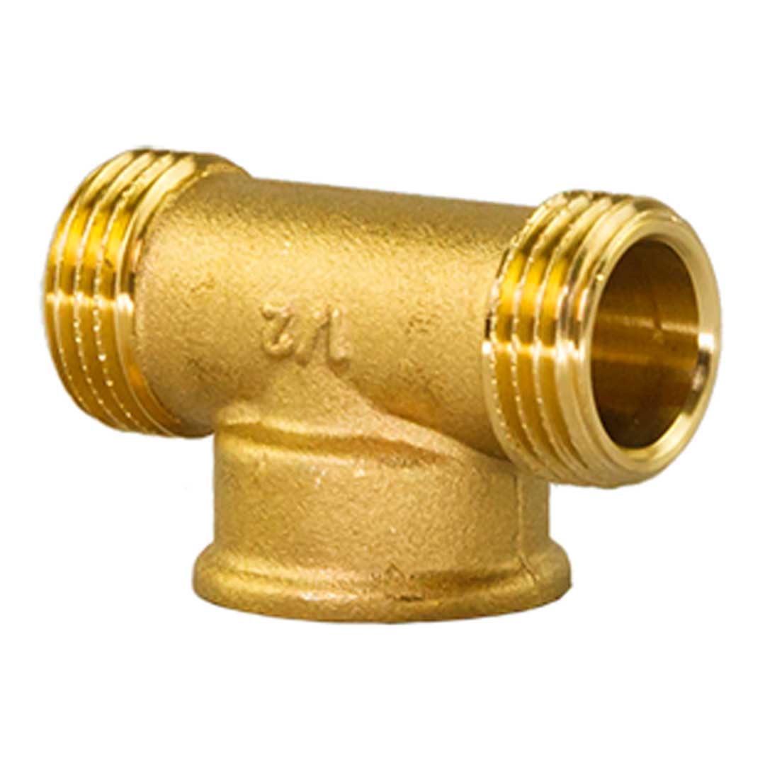 Teu din alamă egal MFM - 1/2"