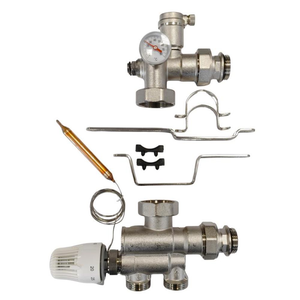 Kit amestec podele calde, intrări verticale 1", FĂRĂ POMPĂ, HYDRO-S