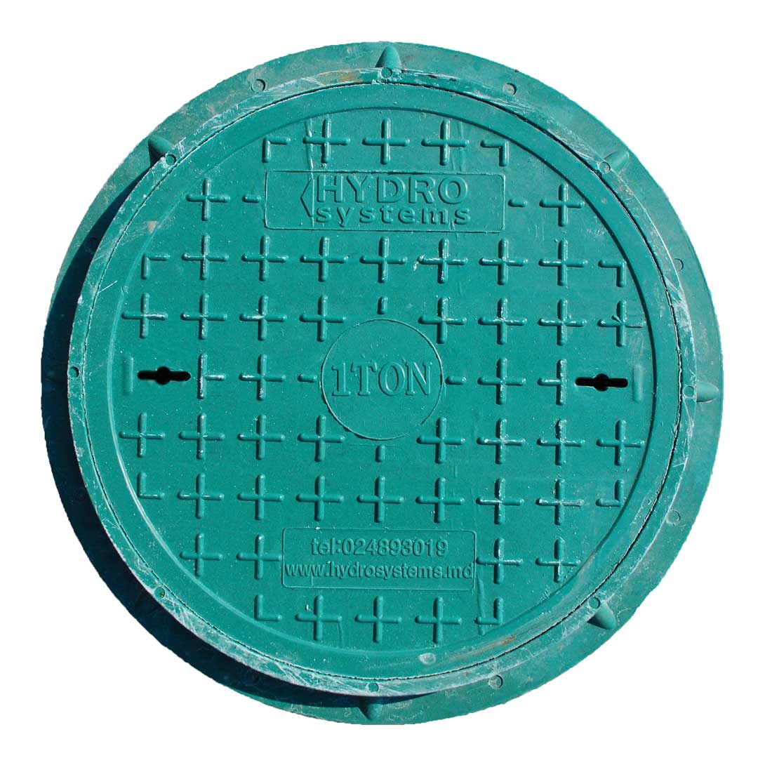 Capac canalizare plastic, DN500, 10t - VERDE