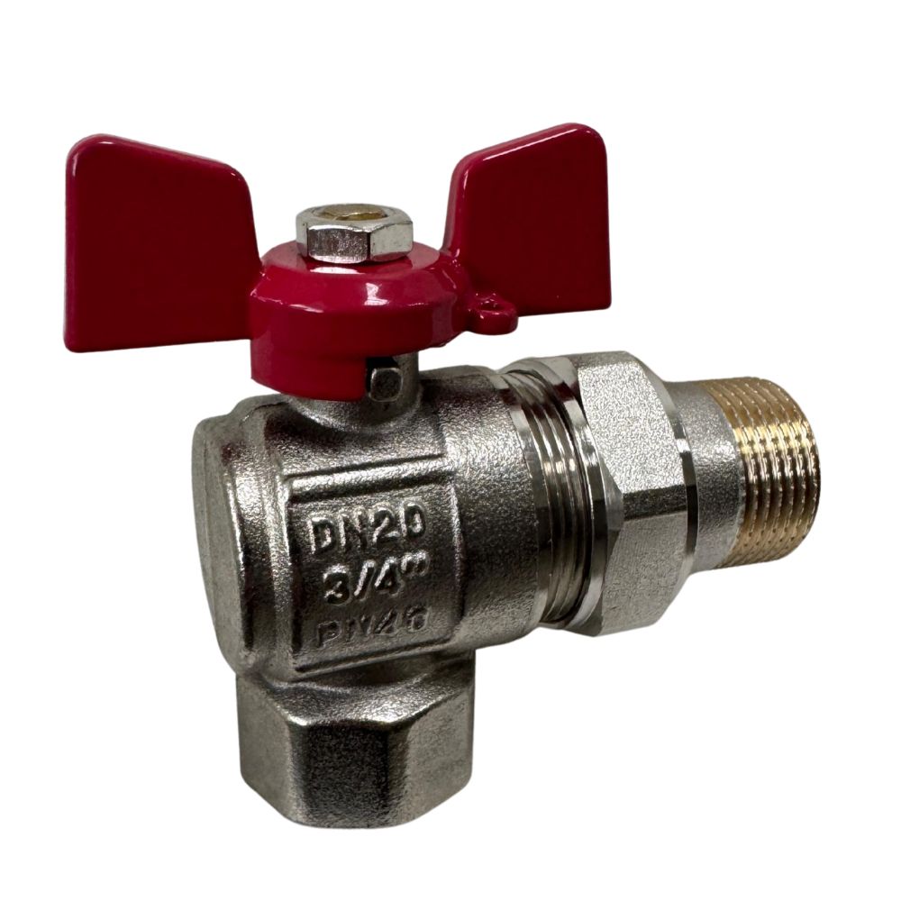 Robinet colțar cu olandez HYDRO-S, MF, fluture - 3/4"