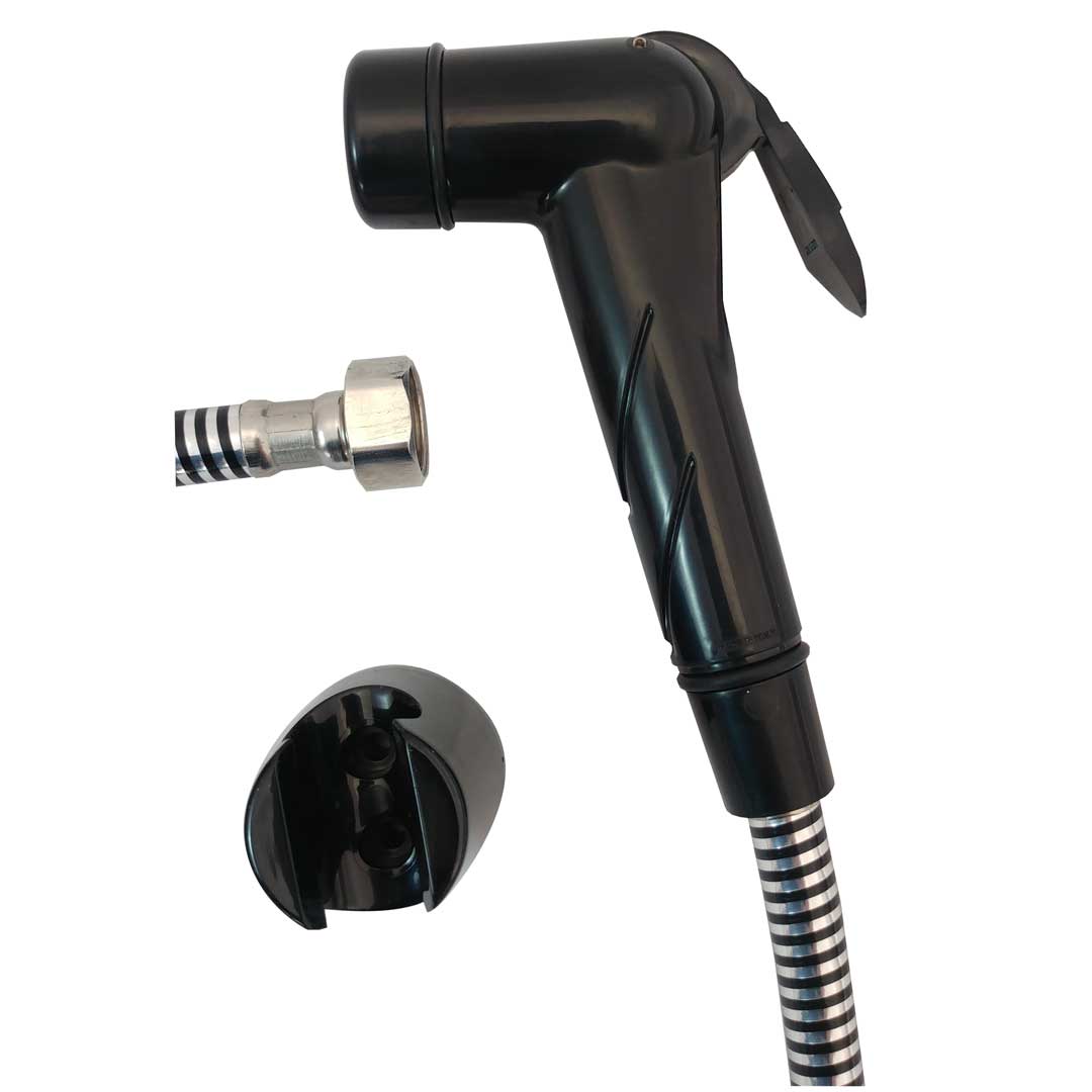Duș igienic cu furtun și suport EVOLUTION negru - 1200 mm