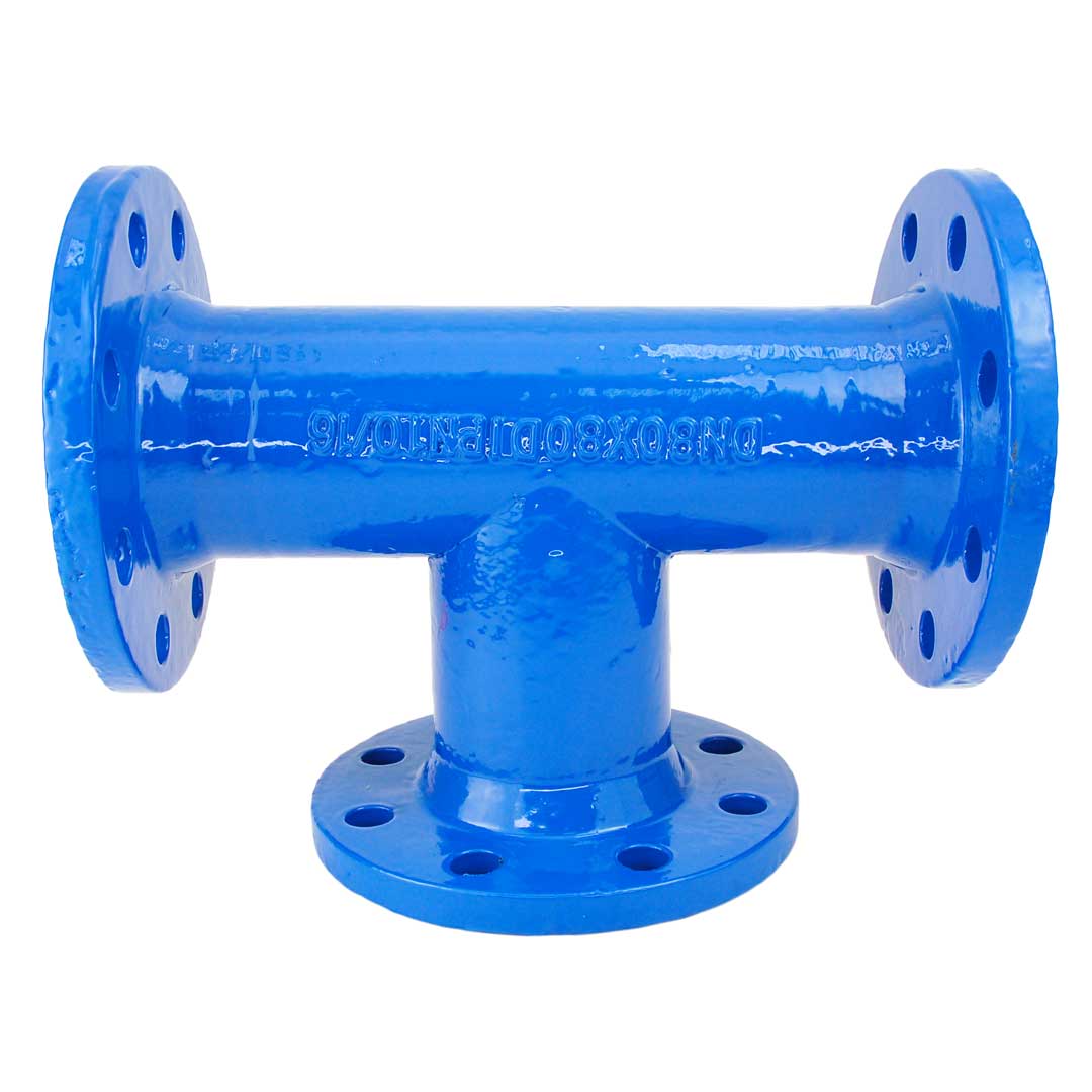 Teu fontă epoxy cu flanșe REDUS - 65x50