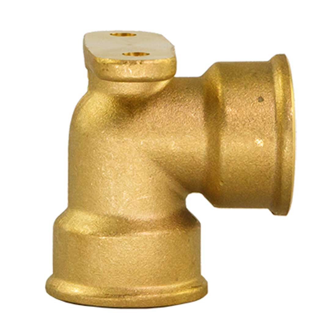 Cot din alamă cu talpă 90° FF - 1/2"