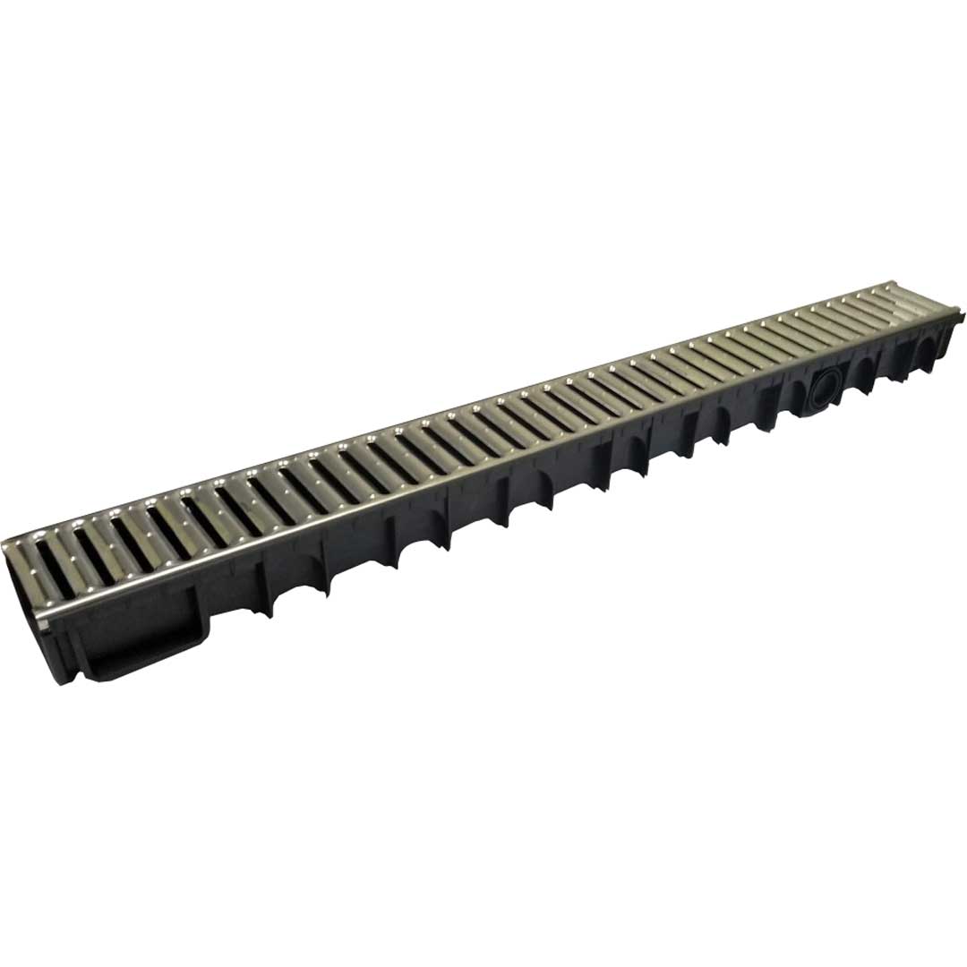 Rigolă drenaj ECO COMPACT cu grilă din INOX - 110x72x1000