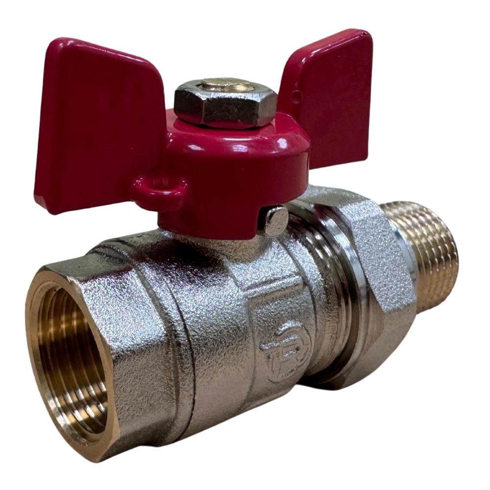 Robinet bilă cu olandez BASE, MF, fluture 1''