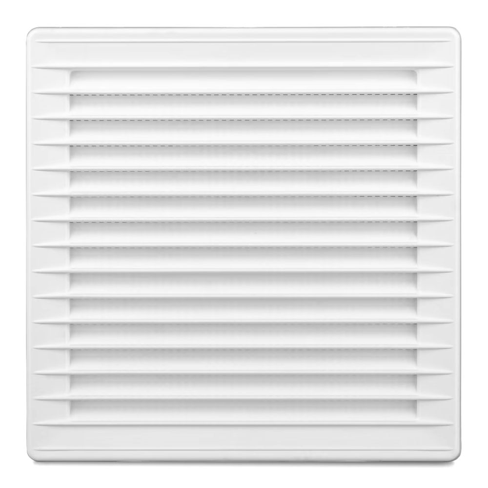 Grilă ventilație pătrată din ABS, cu plasă 170x170 Ø100 albă