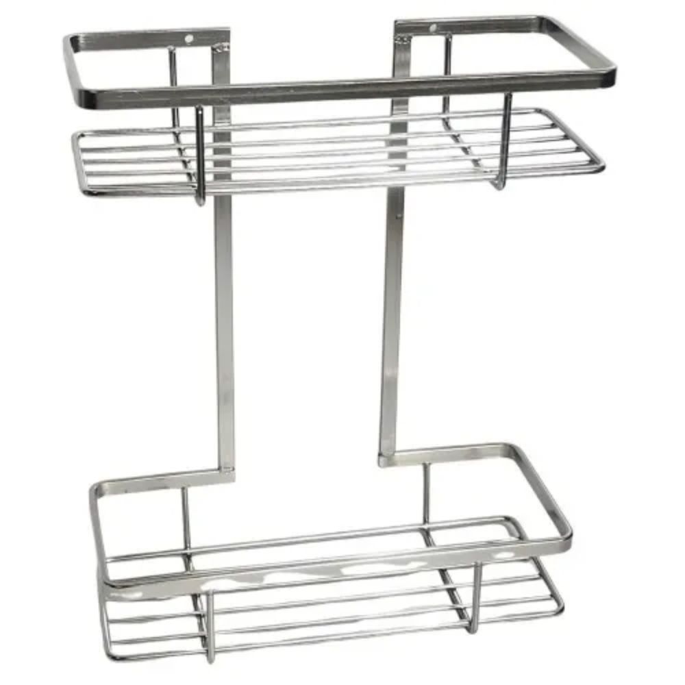 Etajeră dublă, pentru baie, HOLA, Metal/Crom