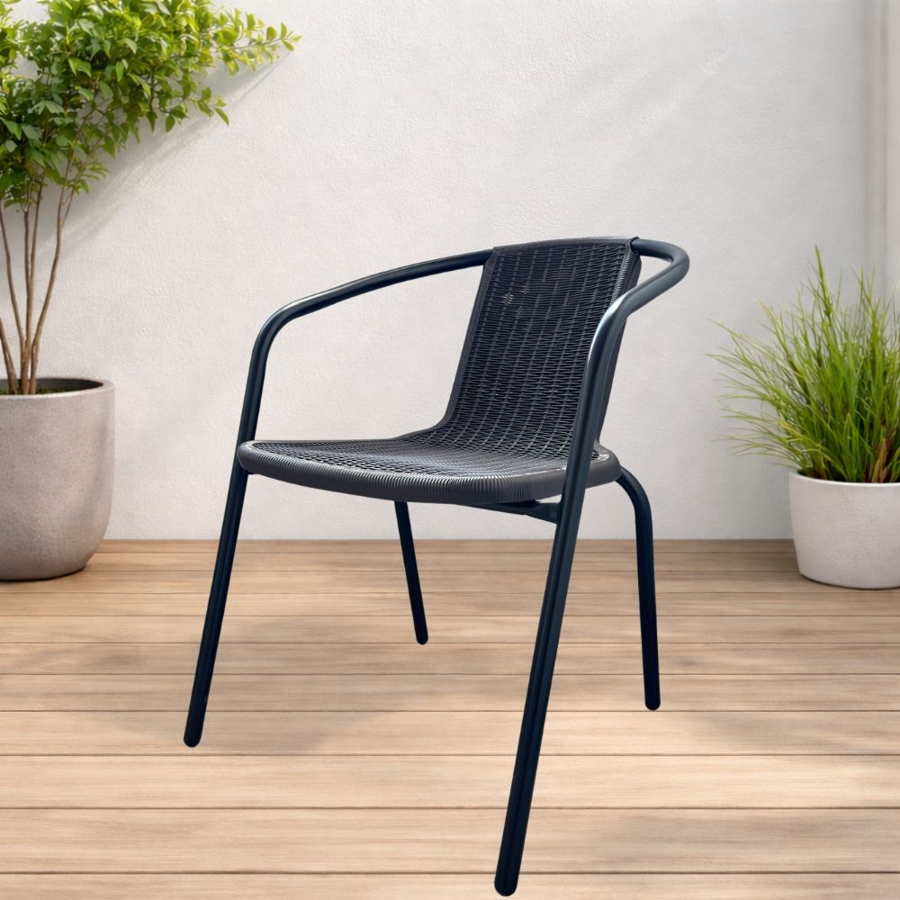 Scaun Littlerock Rattan, plastic / metal, Maro